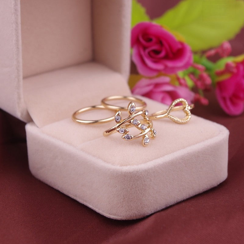 Set anelli Heart Rope - versione oro | Dream Shop