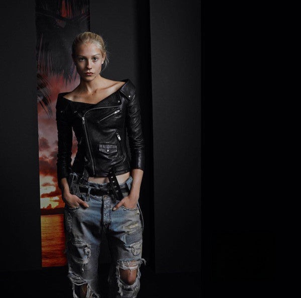 Giacca ecopelle Shoulderoff effetto spalla urban