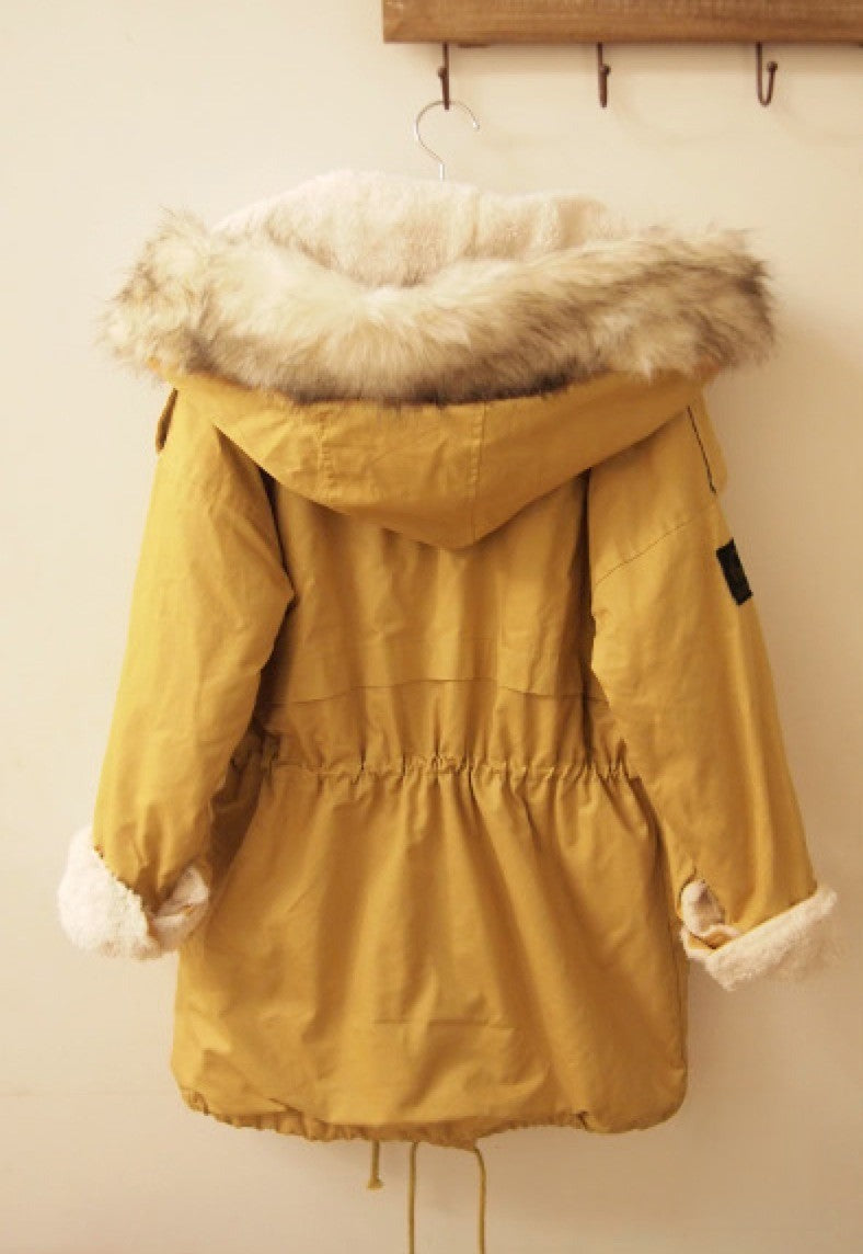 Giacca Helian parka peluche cappuccio ecopelliccia - Dream Shop