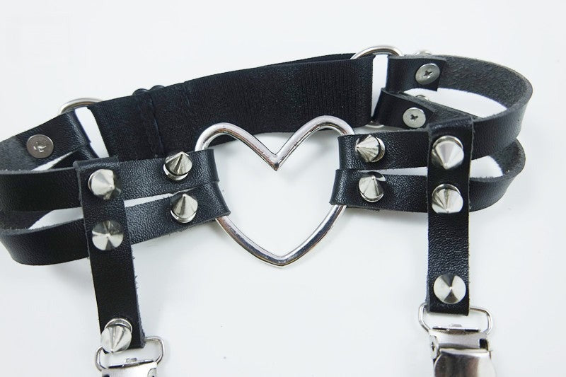 Giarrettiera Double Heart bianco dettaglio — Dream Shop