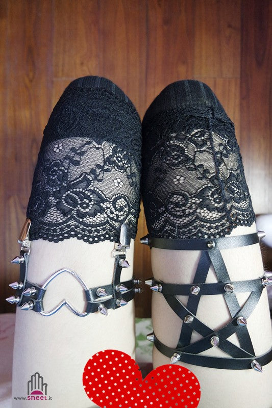 Giarrettiera Double Heart Studs