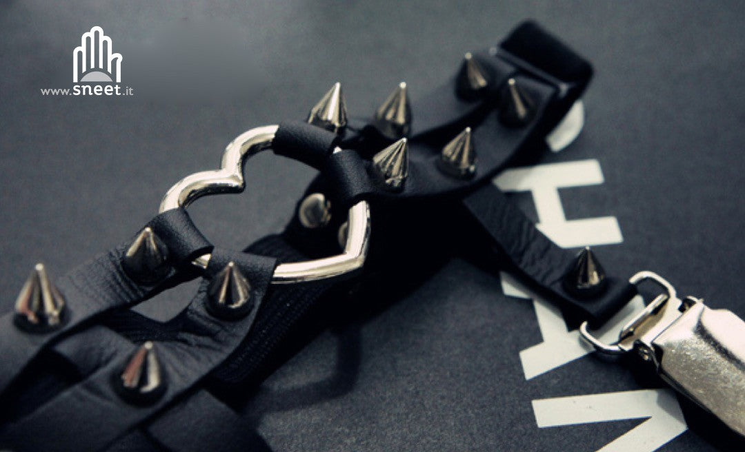 Giarrettiera Double Heart Studs