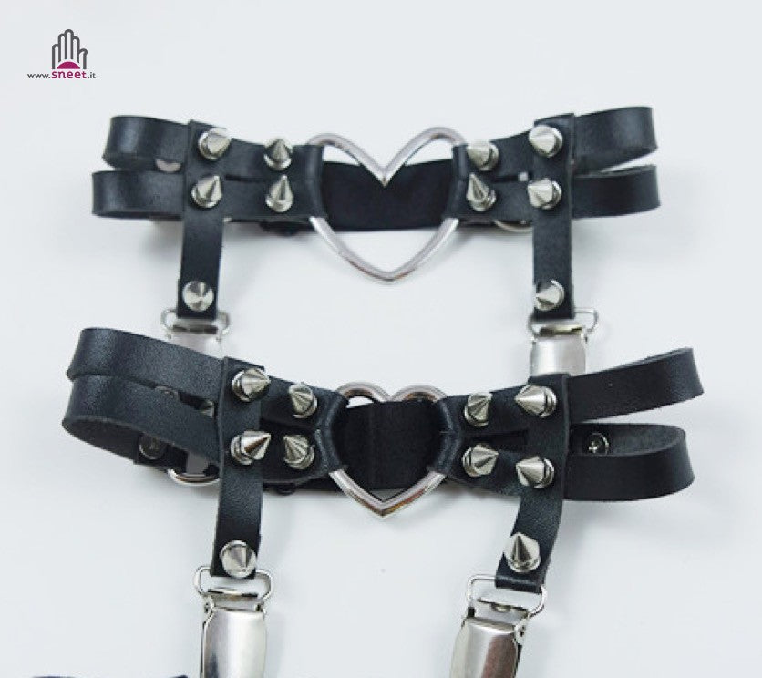 Giarrettiera Double Heart Studs