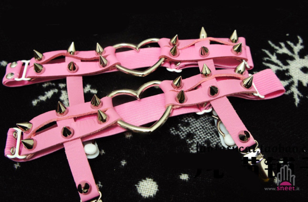 Giarrettiera Double Heart Studs