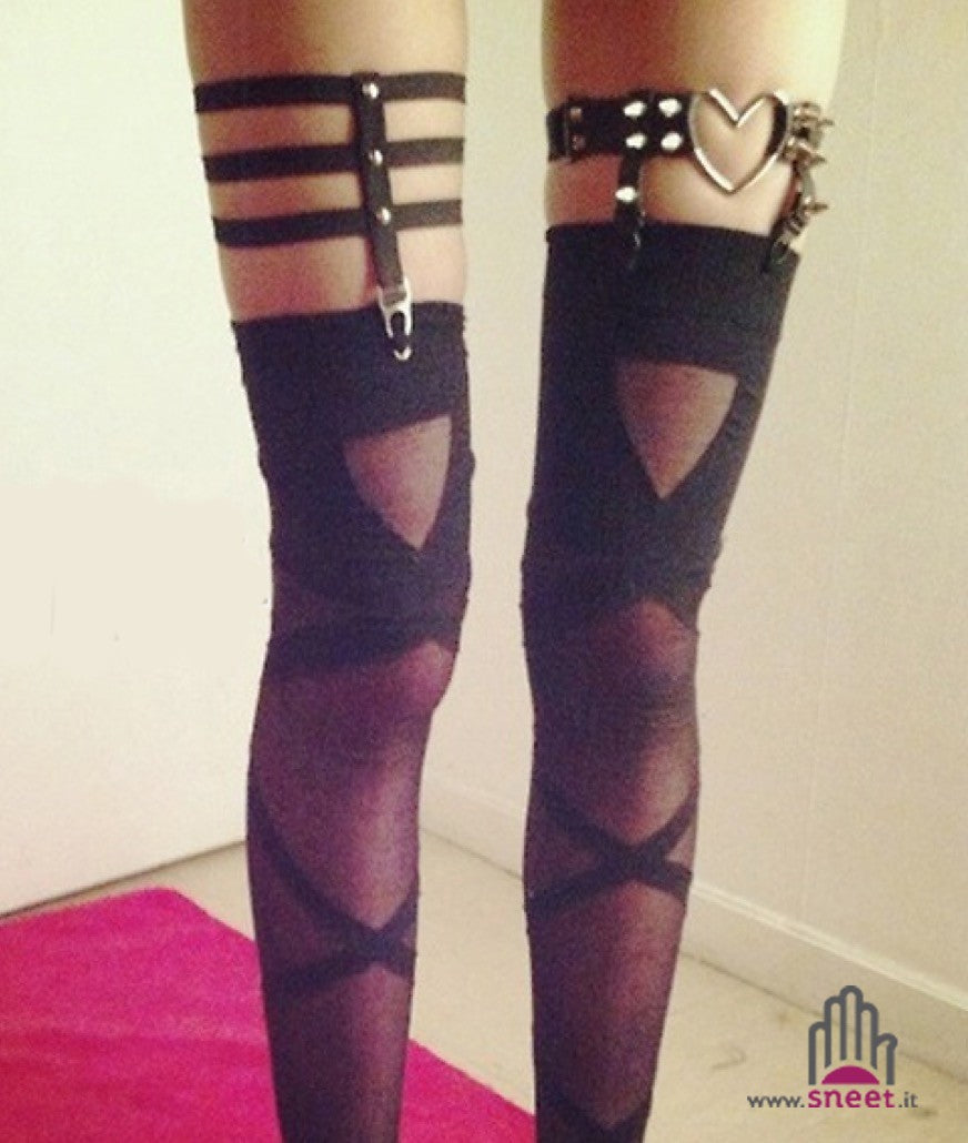 Giarrettiera Double Heart Studs