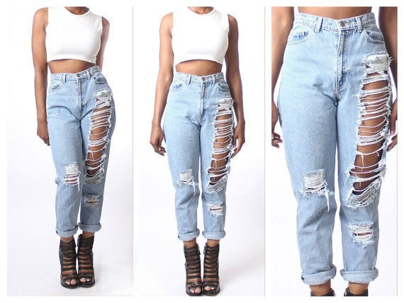 Frayed jeans vista frontale | Dream Shop