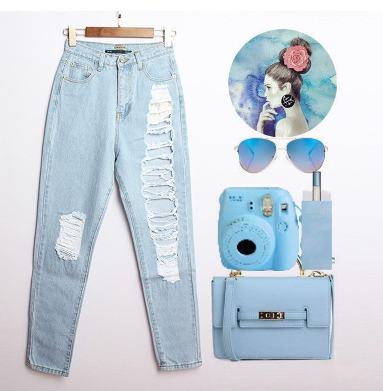 Frayed jeans vista dall'alto | Dream Shop