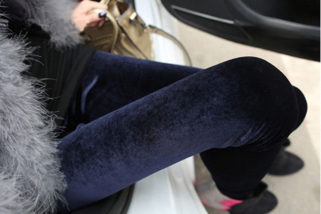 Leggings in velluto morbidi vista frontale