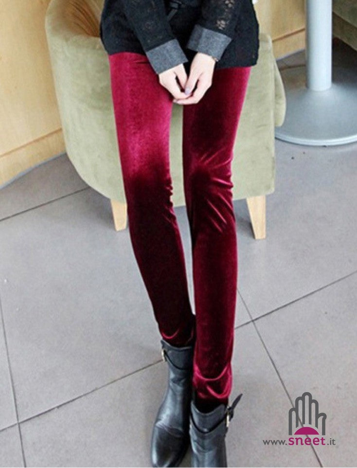 Leggings in velluto