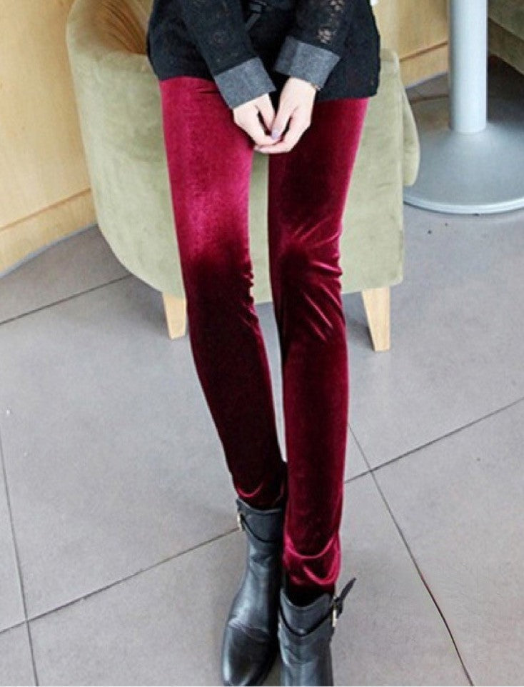 Leggings in velluto dettaglio tessuto vellutato