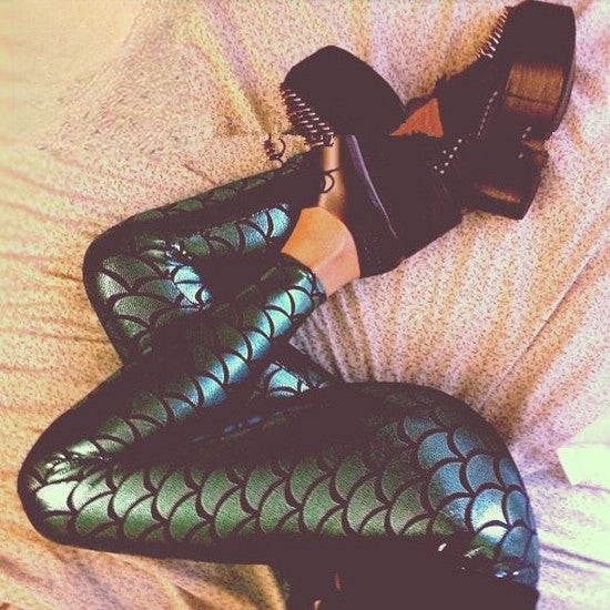 Leggings Sirena dettaglio squame cangianti