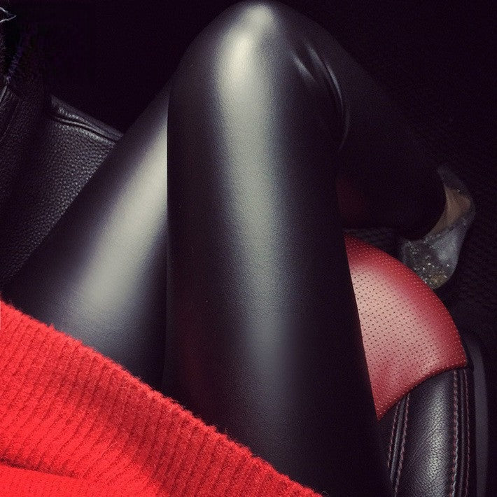 Leggings ecopelle interno felpato vista frontale