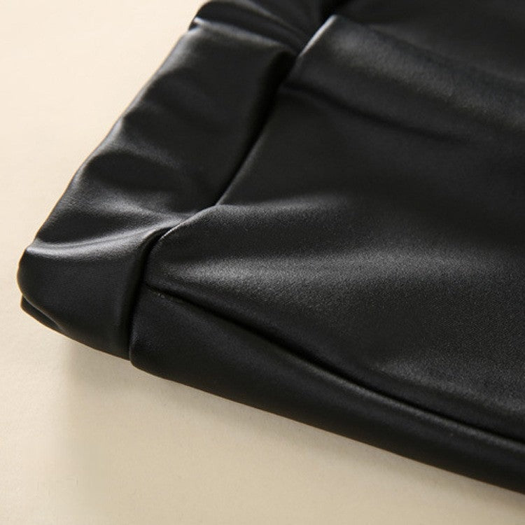 Leggings ecopelle look invernale chic