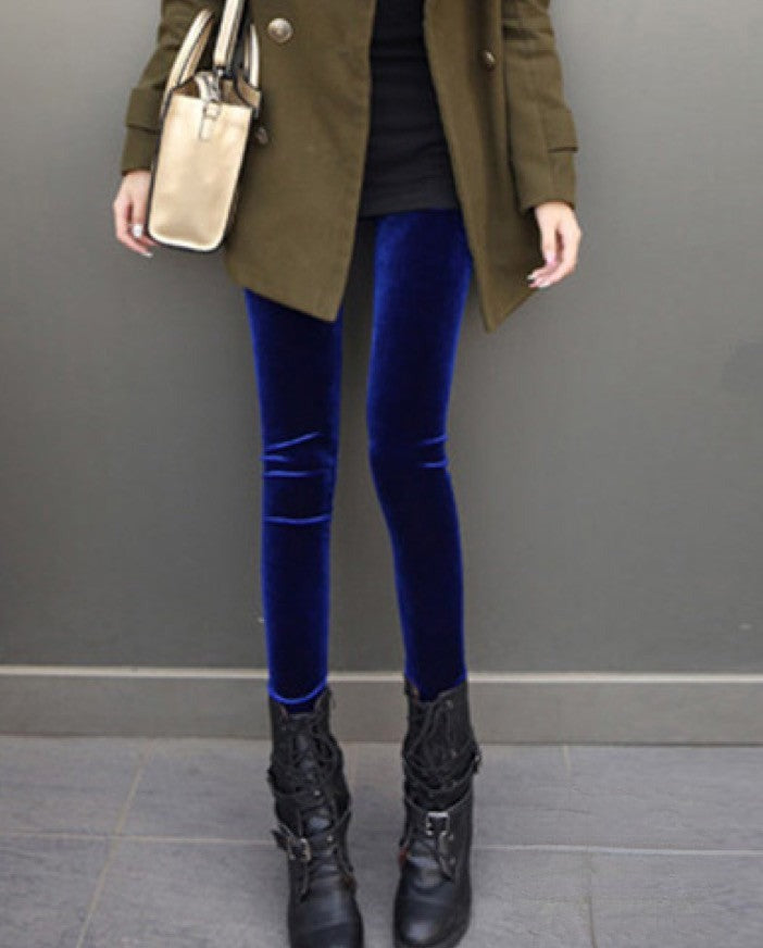 Leggings in velluto morbidi caldi