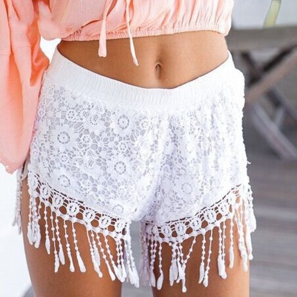 Lanyards shorts dettaglio frange — Dream Shop