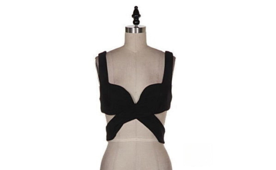 Danielle crop top zip posteriore dettaglio — Dream Shop