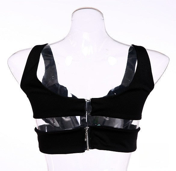 Danielle crop top versione nera indossata — Dream Shop