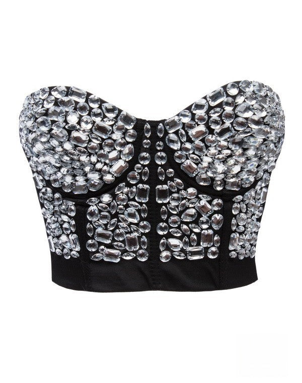 Crop Top Pietre — versione argento | Dream Shop