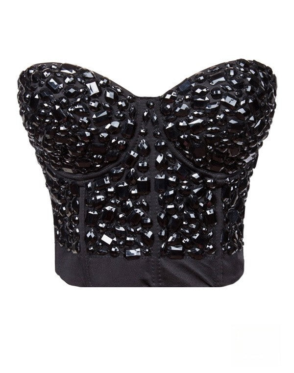 Crop Top Pietre Argento vista laterale | Dream Shop
