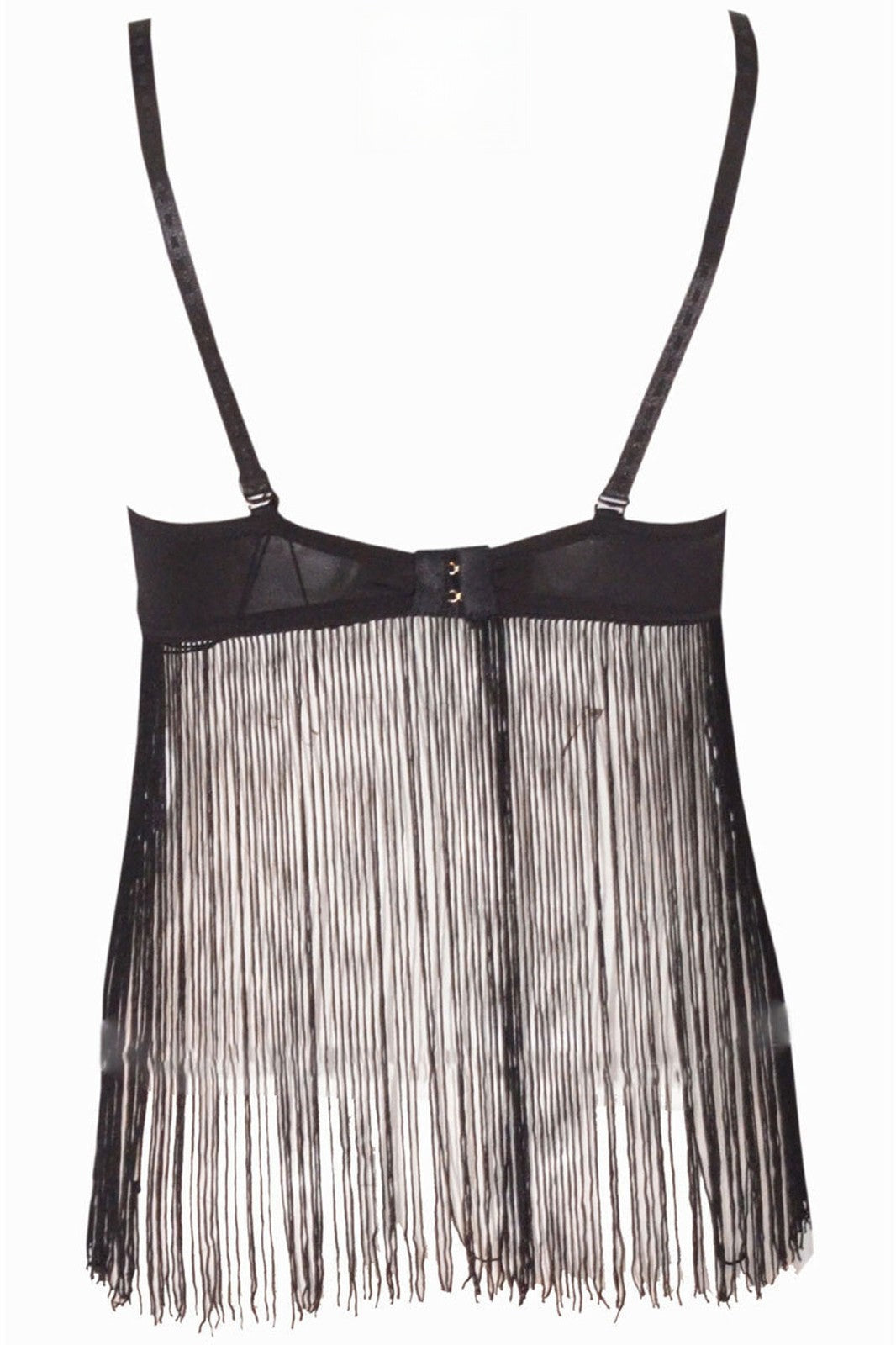 Fringe Bra gold version fringe detail — Dream Shop