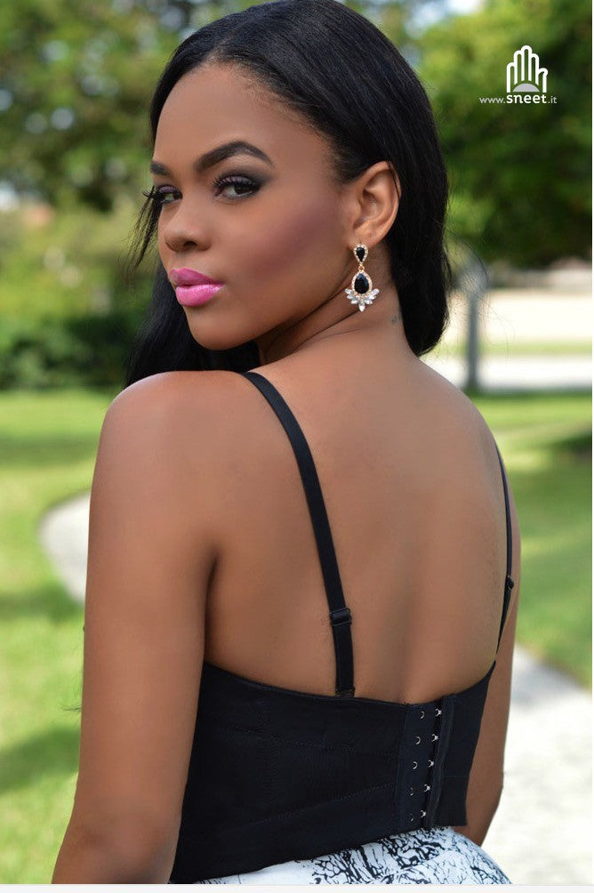 Crop Top Perle Nere