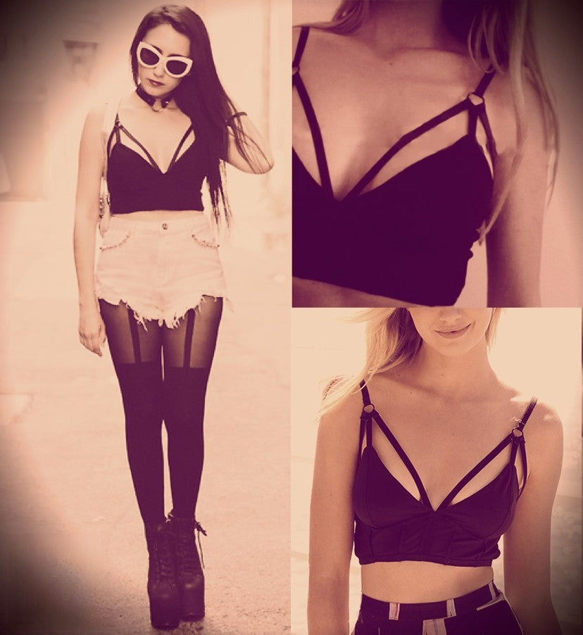 Crop Top Katy vista laterale indossato — Dream Shop