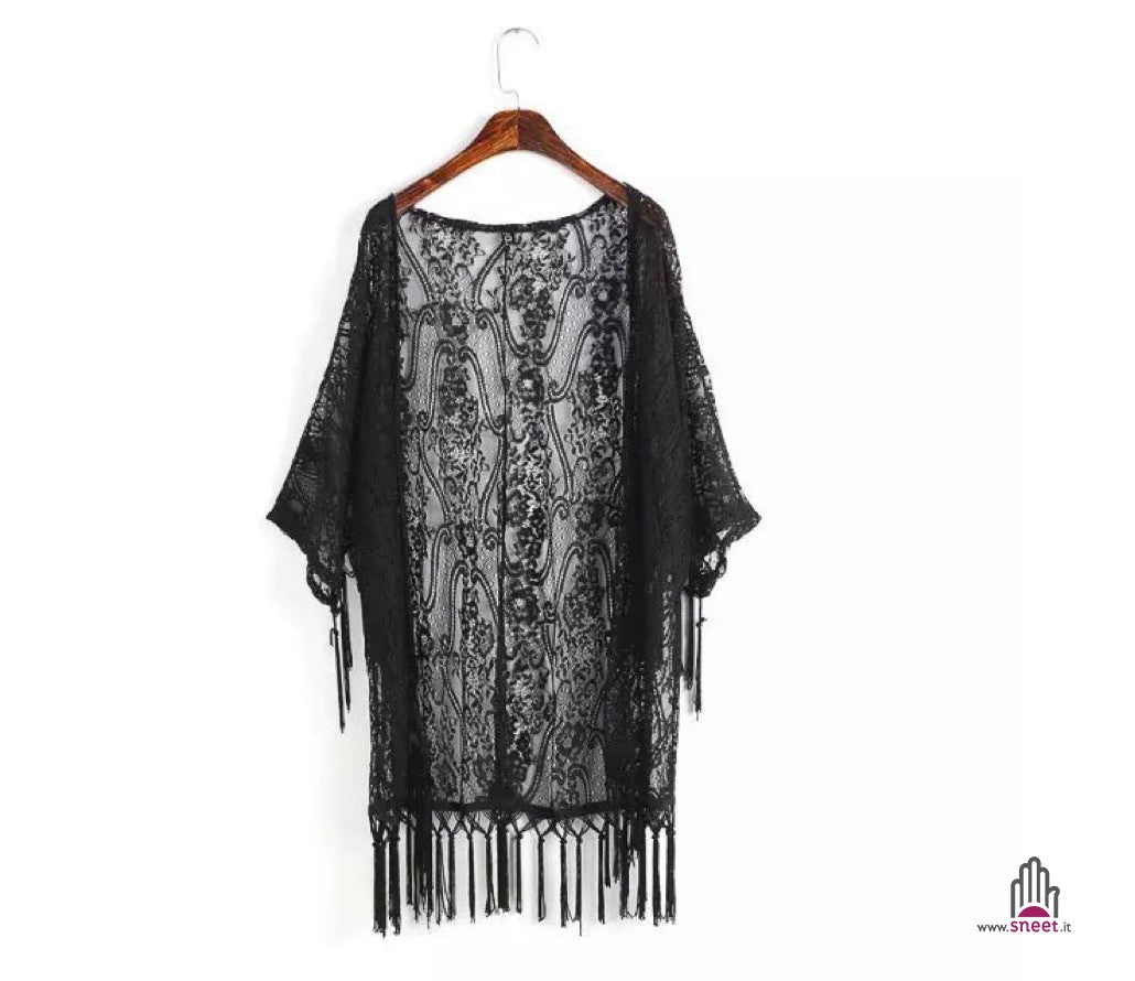 Kimono pizzo frange Junta