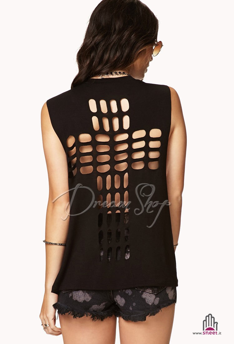 Cross Cut Out Top