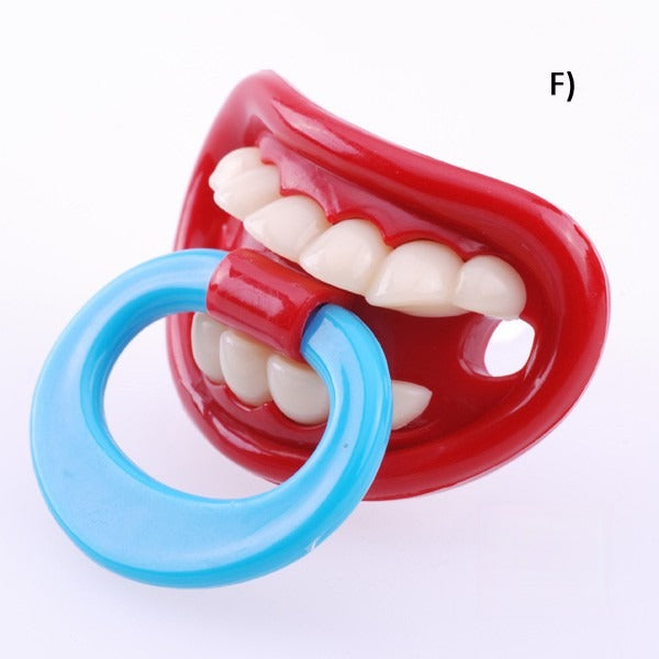 Ciuccio con dentoni F — dentatura completa con anello azzurro | Dream Shop