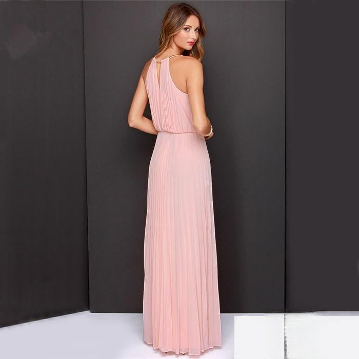 Maxidress Uljnia — collana dorata dettaglio scollatura | Dream Shop