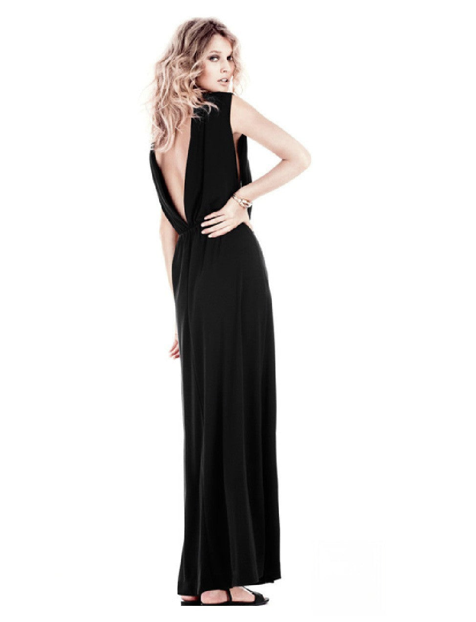 Marbella Dress — lungo elegante schiena scoperta vista frontale | Dream Shop