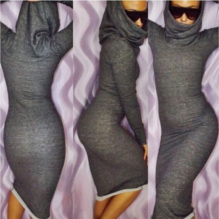 Fatima Dress high collar with a flared hem front view — Dream Shop