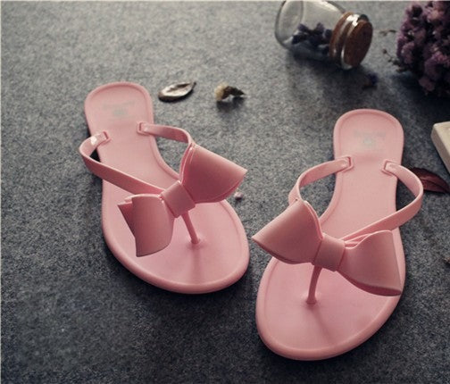 Infradito fiocchetto in PVC con fiocco centrale — Dream Shop