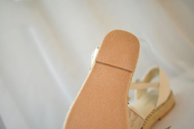 Espadrillas corda punta pizzo base corda intrecciata dettaglio — Dream Shop