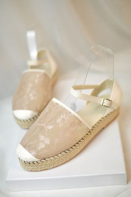 Espadrillas corda punta pizzo vista laterale — Dream Shop