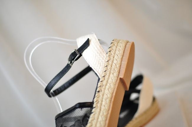Espadrillas corda punta pizzo variante colore dettaglio — Dream Shop