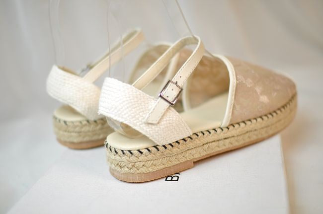 Espadrillas corda punta pizzo dettaglio suola corda — Dream Shop