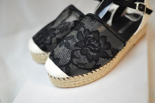 Espadrillas corda punta pizzo profilo mediterraneo — Dream Shop