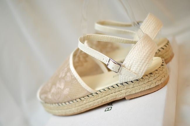 Espadrillas corda punta pizzo dettaglio punta romantica — Dream Shop
