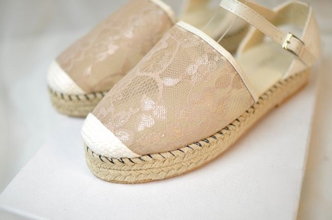 Espadrillas corda punta pizzo variante colore due dettaglio — Dream Shop