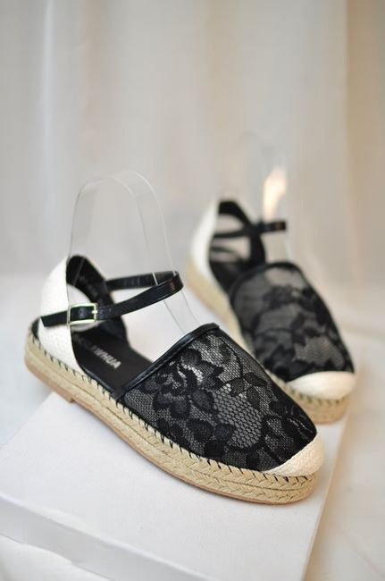 Espadrillas corda punta pizzo calzata comoda — Dream Shop