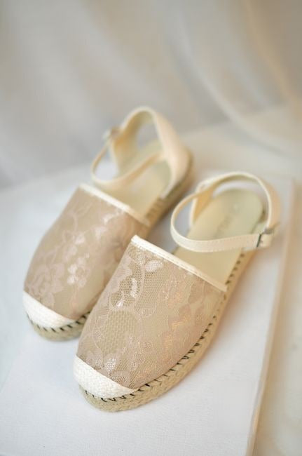 Espadrillas corda punta pizzo dettaglio traspirante — Dream Shop