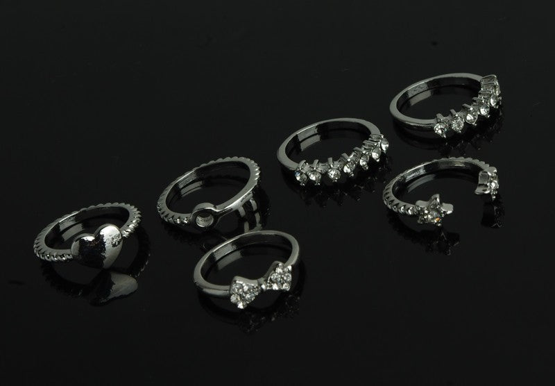 Key Heart Ring Set