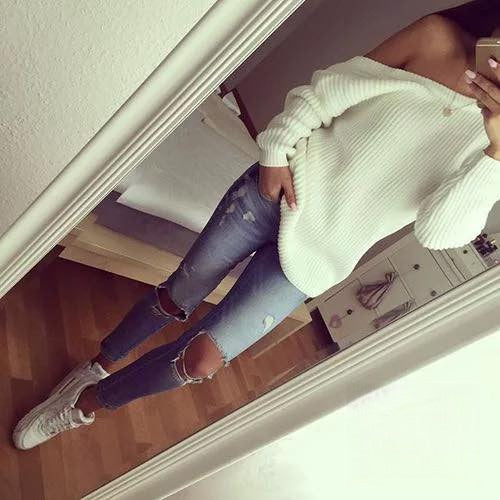 Maglioncino Olivia maglia scollo schiena a V donna — Dream Shop