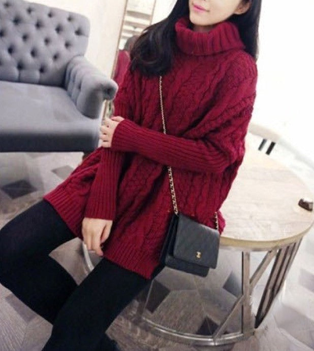Maglione Graziel versione bordeaux collo alto — Dream Shop