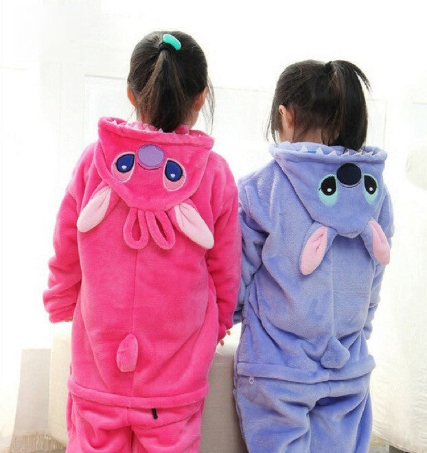 Pigiamino Stitch versione rosa vista frontale bambino — Dream Shop