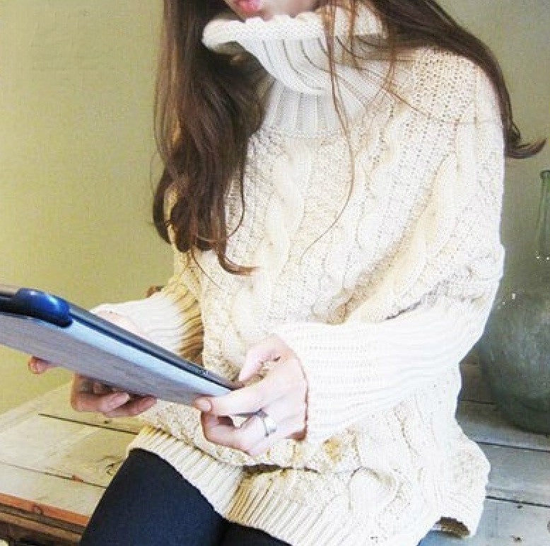Maglione Graziel dettaglio maglia cotone lana — Dream Shop