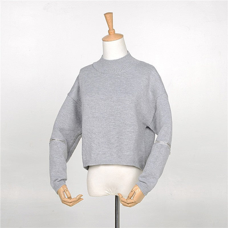 Maglioncino Zip look rock con maglione corto — Dream Shop