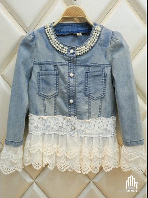 Giacca jeans pizzo Olhand