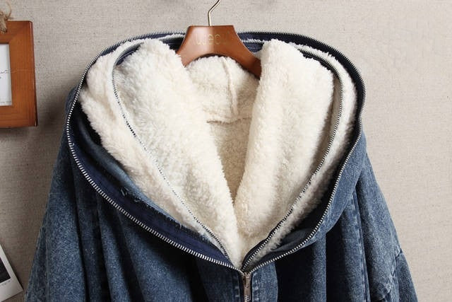Giacca Denim Shyp dettaglio peluches interno — Dream Shop